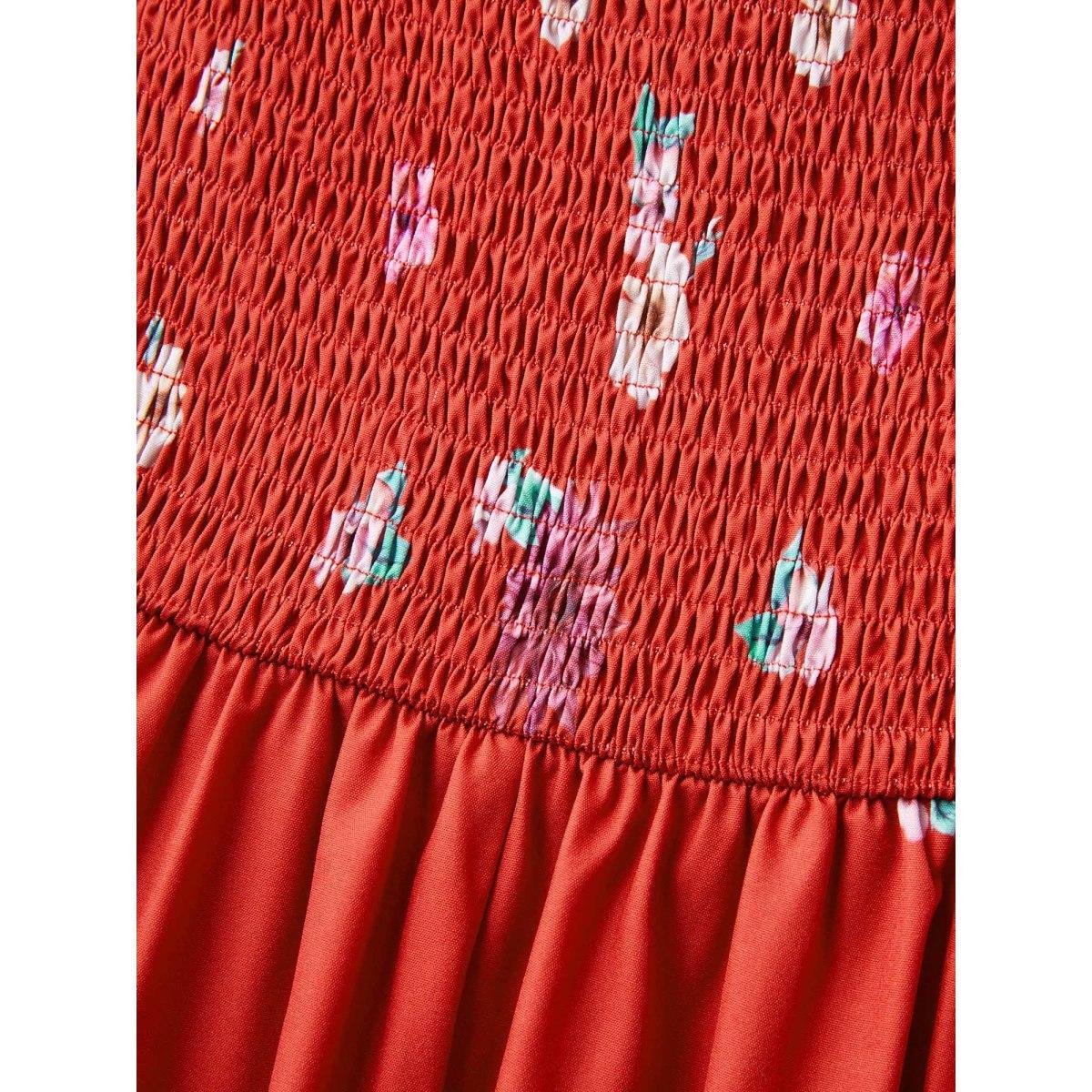 Plus Size Blooming Flowers V Neck Pockets Dress Crimson Women V-neck Sleeveless Curvy BloomChic 22-24/3X Product Image