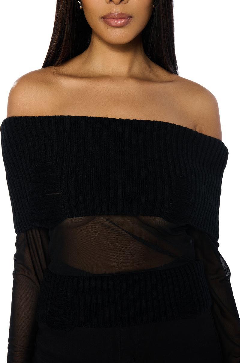 YOUR NEW TYPE OFF THE SHOULDER SWEATER Product Image