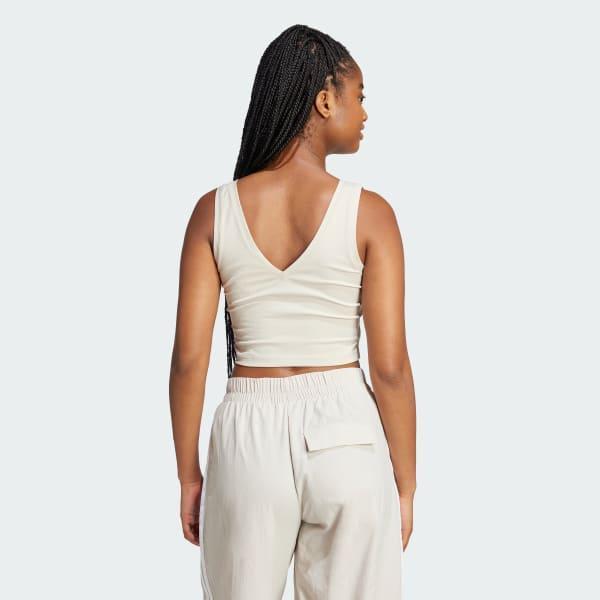 Womens adidas Essentials Small Logo Slim-Fit Sportswear Tank Top Green Strata White Product Image