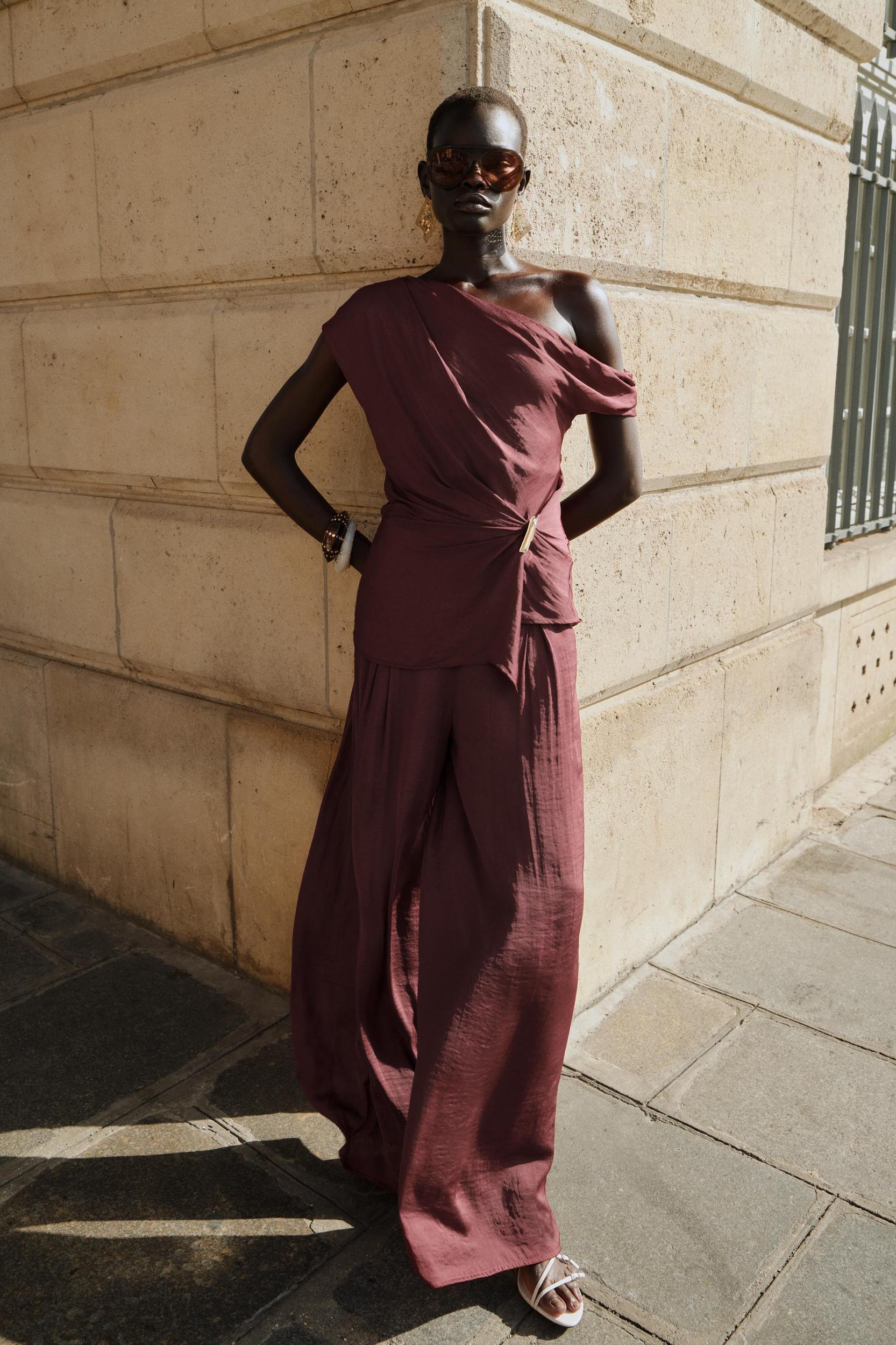 PLEATED WIDE LEG PANTS Product Image