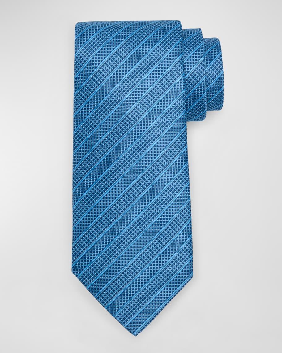 Mens Micro Neat Stripe Silk Tie Product Image