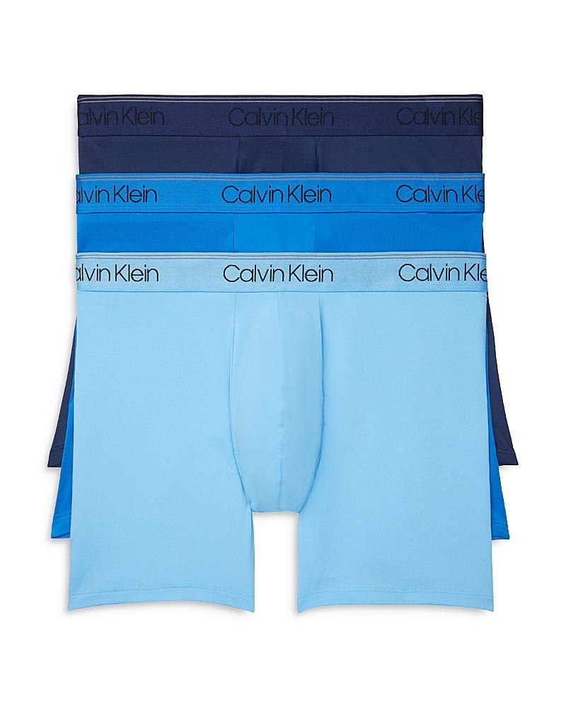 Men's Calvin Klein 3-Pack Microfiber Stretch Boxer Briefs, Size: 2XL, Black Convoy Red Gala Product Image