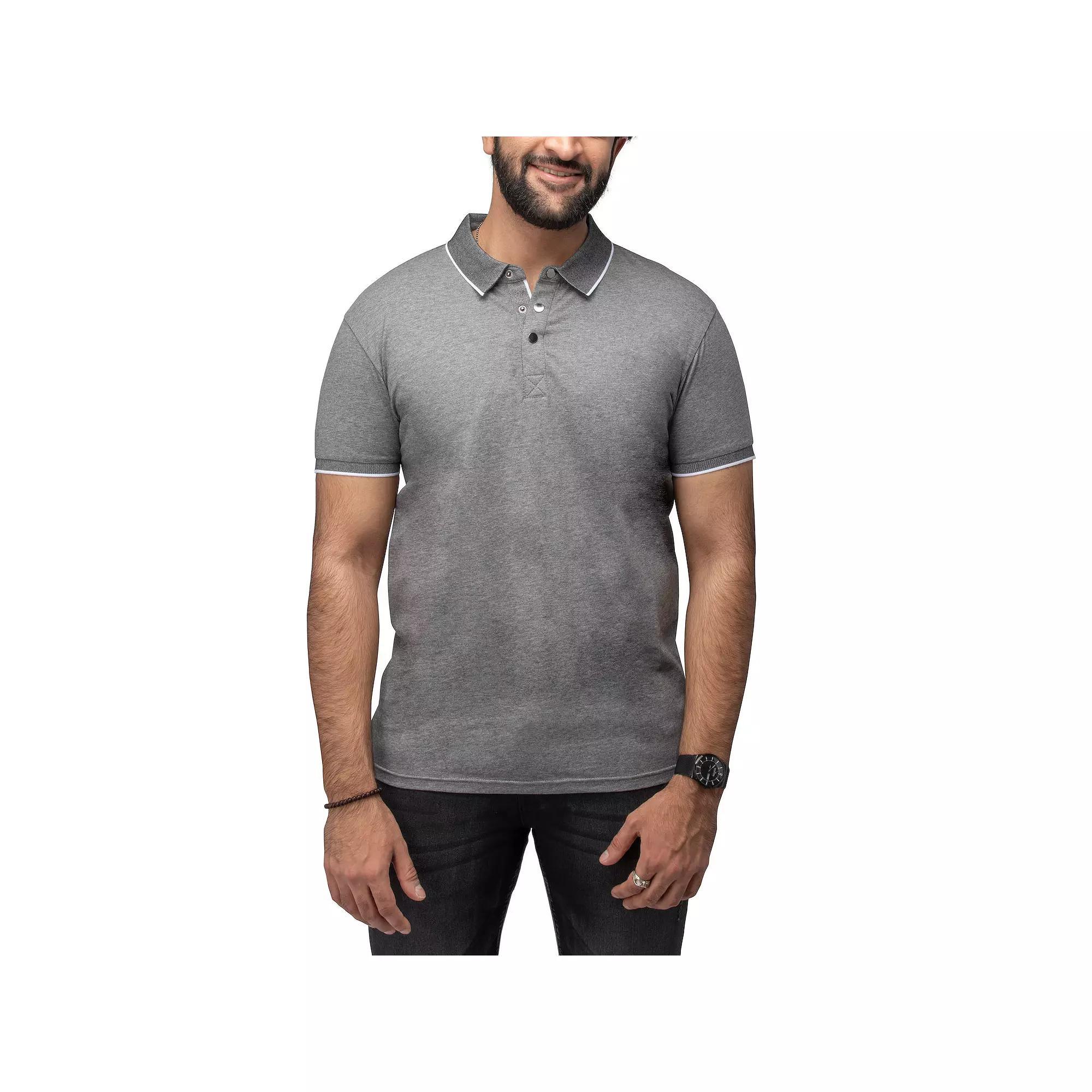 Men's Xray Short Sleeve Snap-Placket Polo, Size: Medium, Heather Grey Product Image