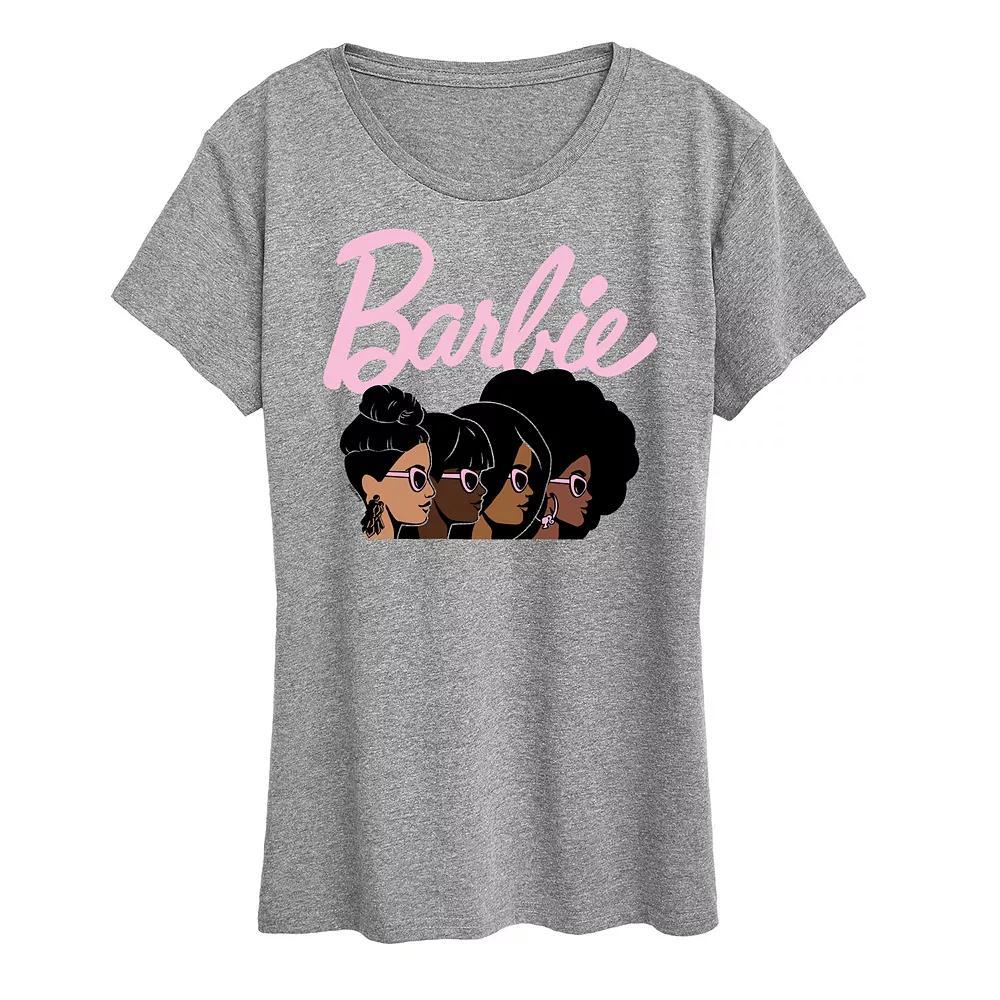 Womens Barbie Black History Month Logo Profiles Graphic Tee Grey Gray Product Image