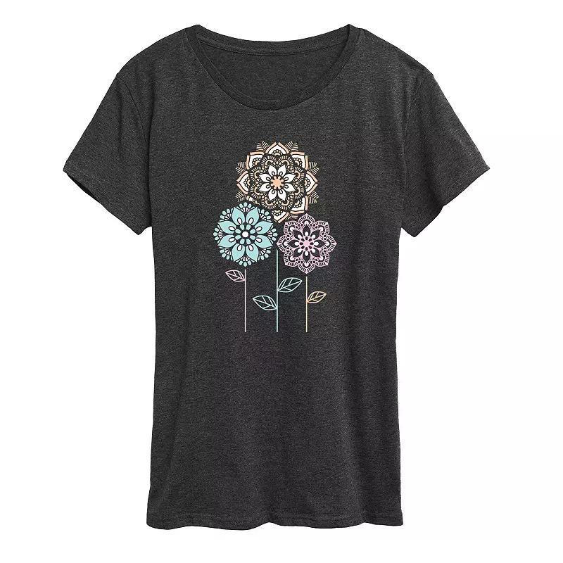 Womens Tea And Stacked Books Graphic Tee, Girls Grey Blue Product Image