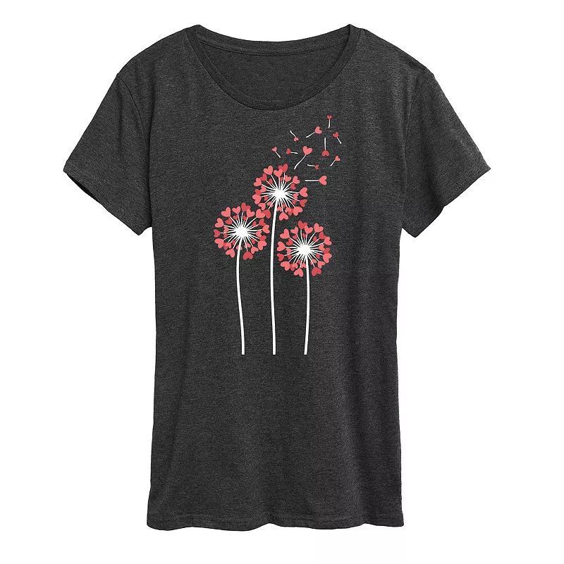 Womens Dandelion Heart Group Graphic Tee Heather Grey Product Image