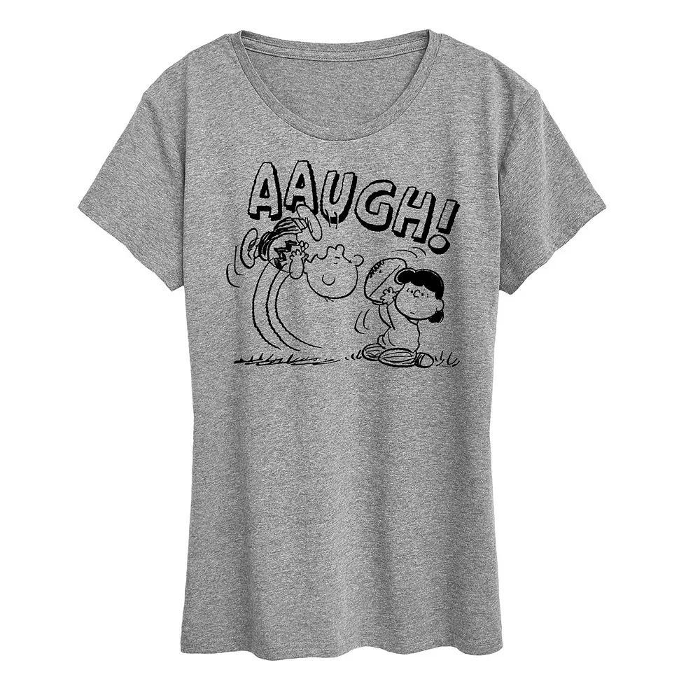 Womens Peanuts Charlie Brown Football Graphic Tee, Girls Grey Gray Product Image