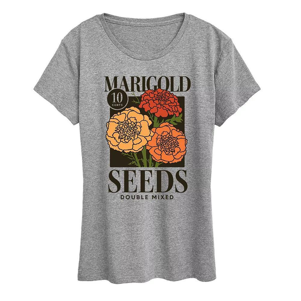 Womens Marigold Seeds Graphic Tee, Girls Grey Gray Product Image