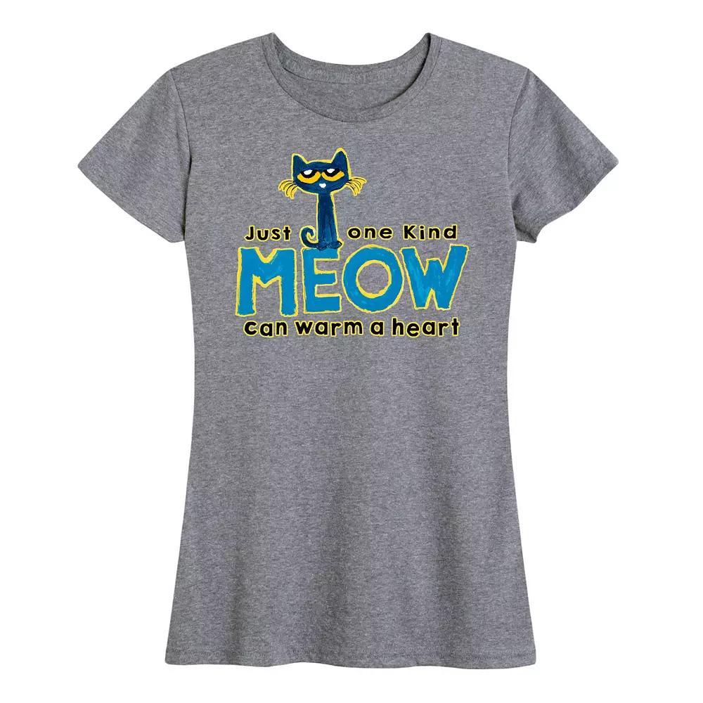 Womens Pete The Cat Meow Graphic Tee, Girls Grey Gray Product Image