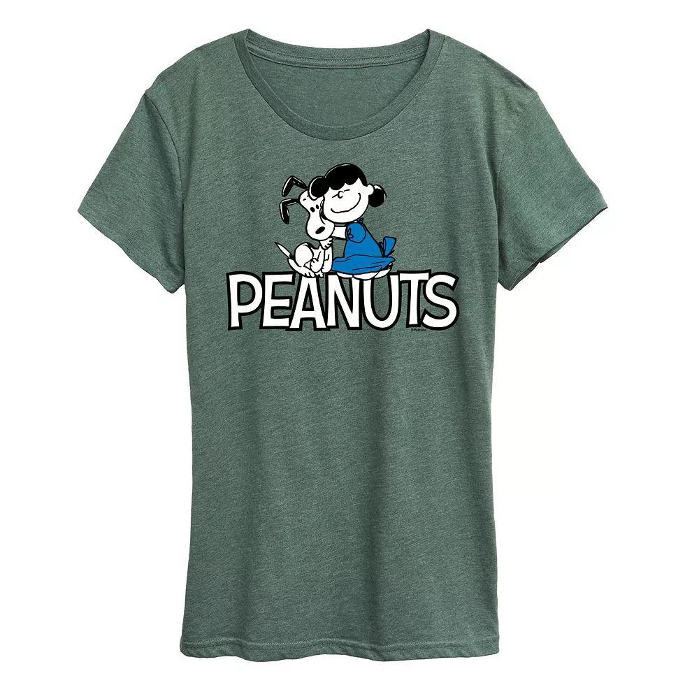Womens Peanuts Snoopy And Lucy Logo Graphic Tee, Girls Grey Gray Product Image