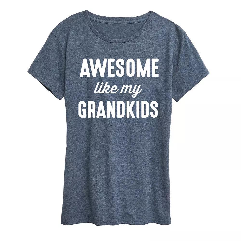 Disneys Mickey Mouse Womens Holiday Ho Ho Ho Graphic Tee, Girls Heather Grey Product Image
