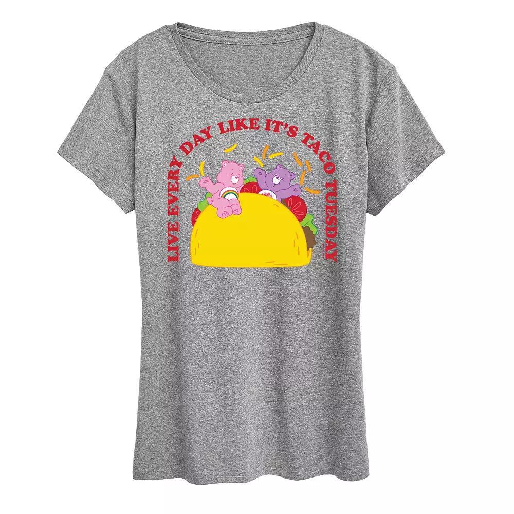 Womens Care Bears Taco Tuesday Graphic Tee Grey Gray Product Image