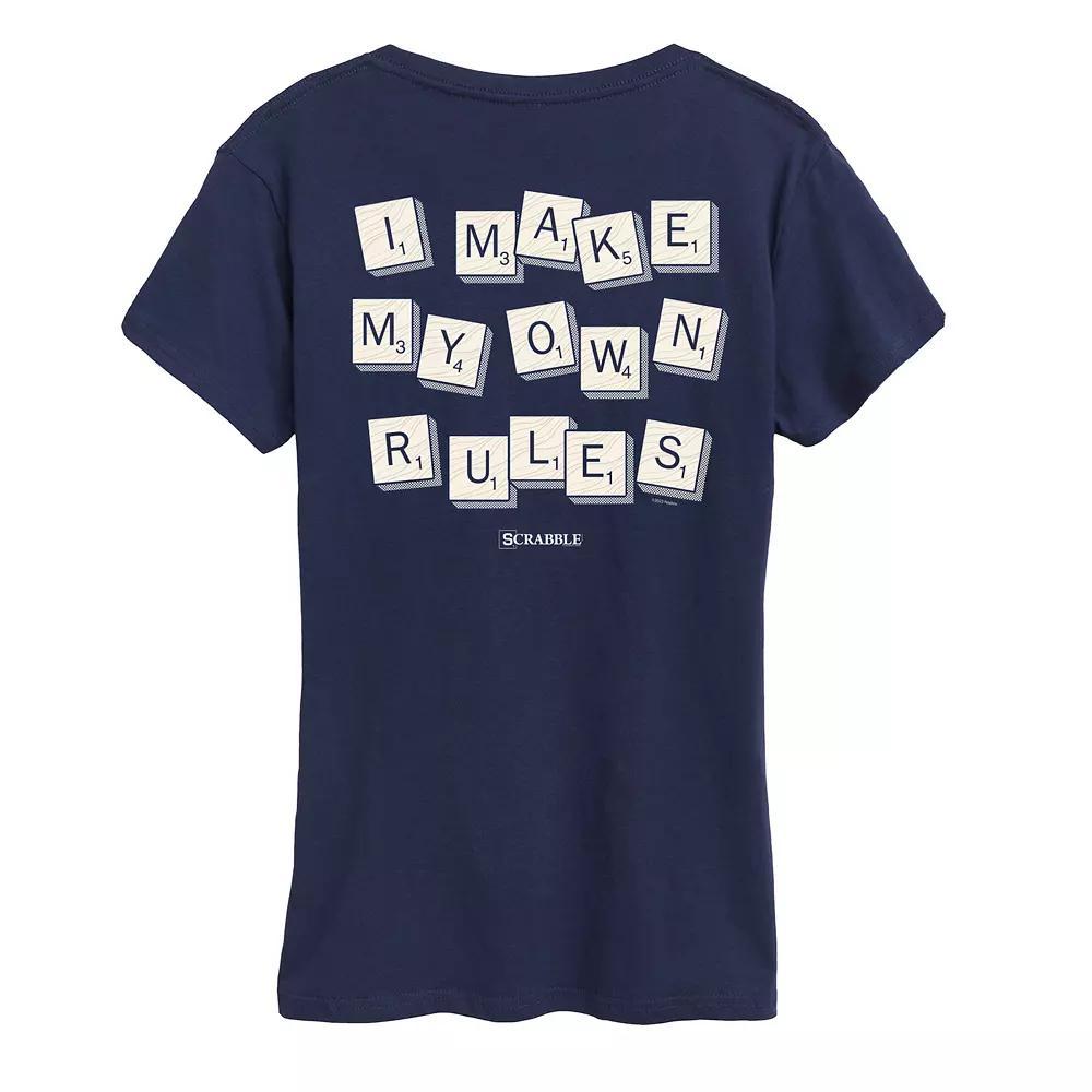 Womens Scrabble I Make My Own Rules Tee Grey Blue Product Image