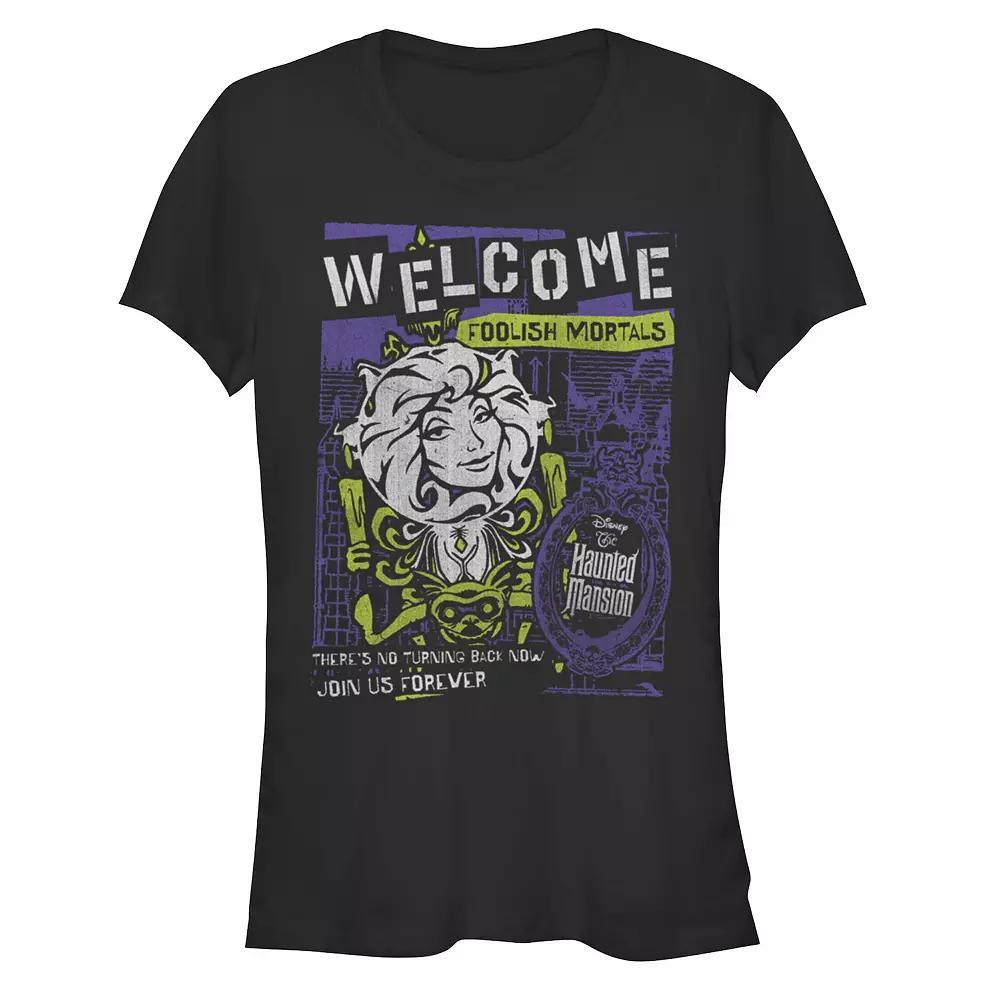 Disneys The Haunted Mansion Madame Leota Womens Welcome Foolish Mortals Poster Tee, Girls Product Image
