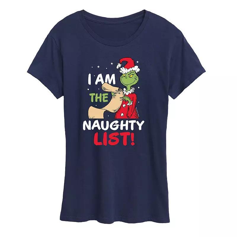 Women's Dr. Seuss The Grinch Naughty List Graphic Tee, Girl's, Size: XXL, Black Product Image