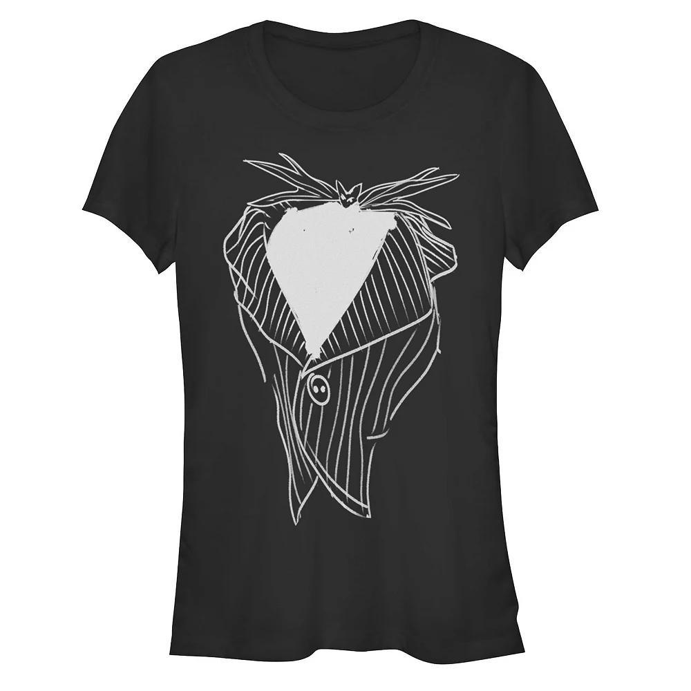 Disney's The Nightmare Before Christmas Jack Skellington's Jacket Juniors' Fitted Graphic Tee, Girl's, Size: XL, Black Product Image