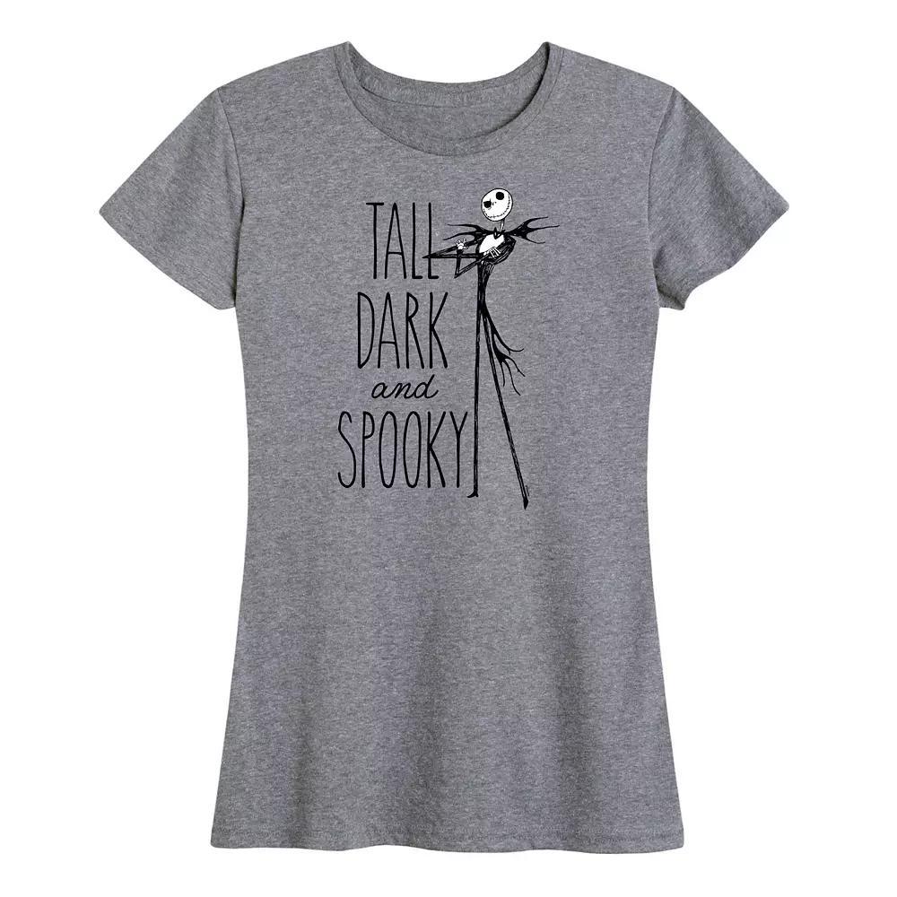 Disneys The Nightmare Before Christmas Womens Tall Dark And Spooky Graphic Tee Grey Wine Product Image
