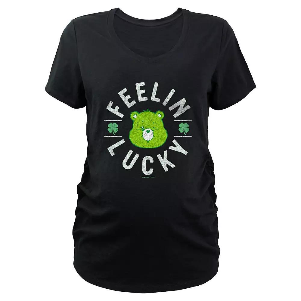 Maternity Care Bears Good Luck Bear Feelin' Lucky Graphic Tee, Women's, Size: XXL-MAT, Black Product Image