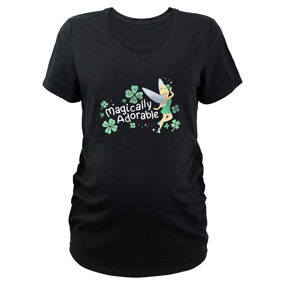 Disney's Tinker Bell Magically Adorable Maternity Graphic Tee, Women's, Size: Medium-Mat, Black Product Image