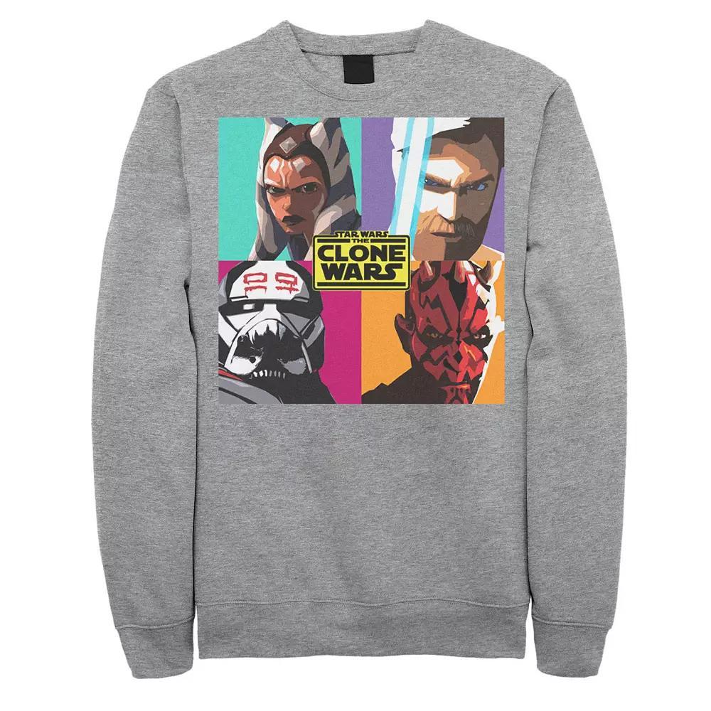 Men's Star Wars: The Clone Wars Pop Art Box Up Sweatshirt, Size: Medium, Athletic Grey Product Image
