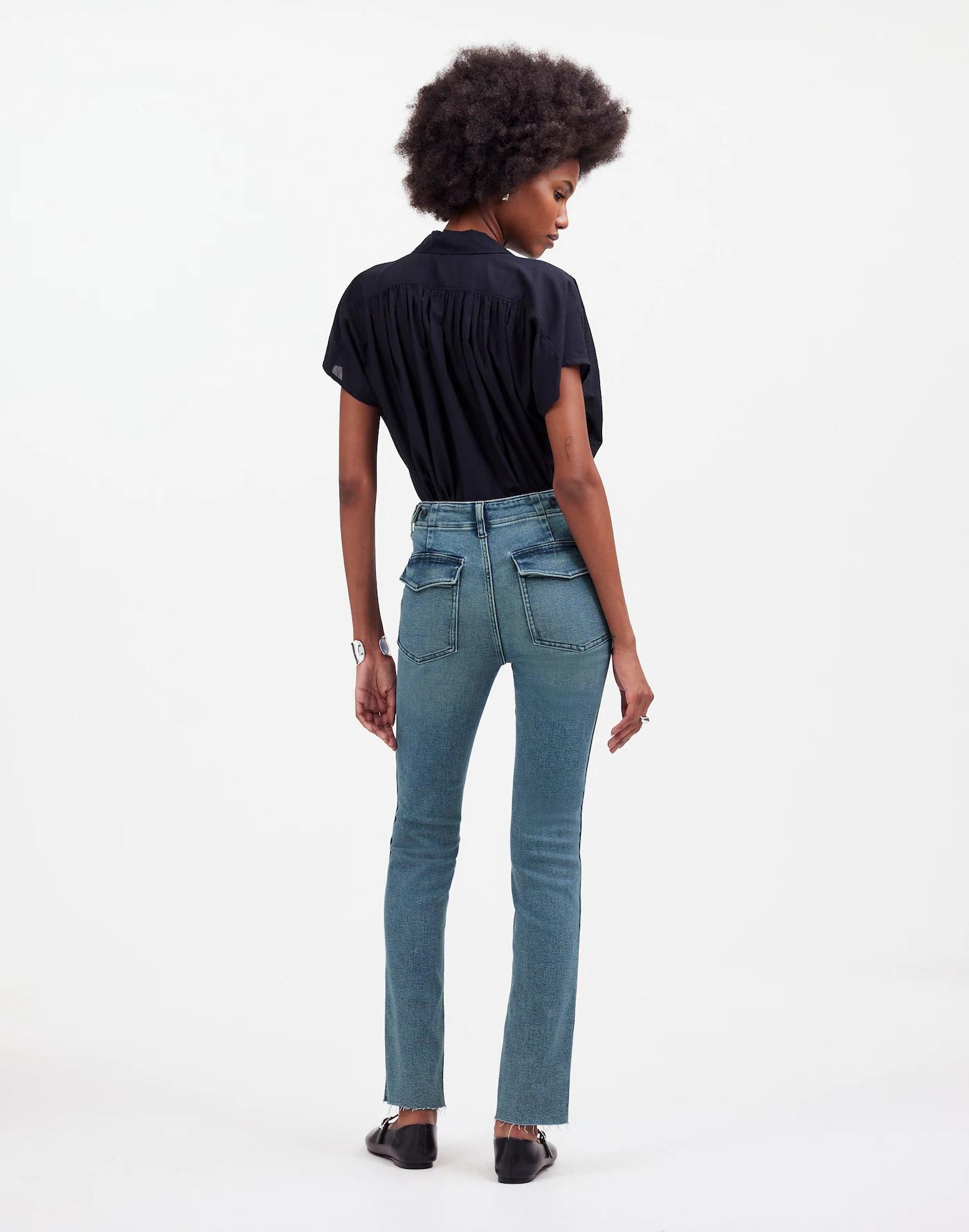 Mid-Rise Stovepipe Jeans in Shealy Wash: Raw-Hem Edition Product Image