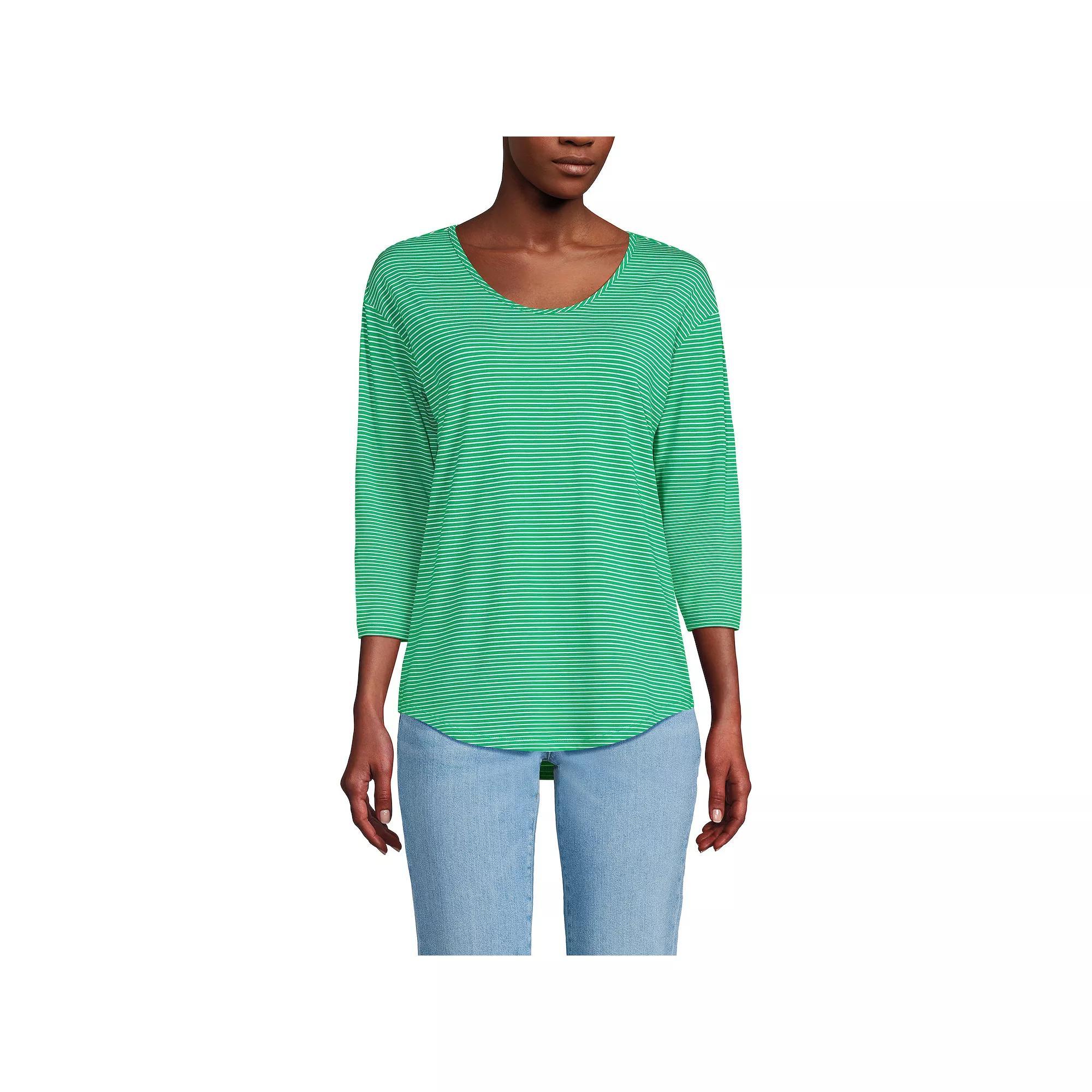 Women's Lands End Lightweight Jersey Tunic Top, Size: Medium, Black Product Image