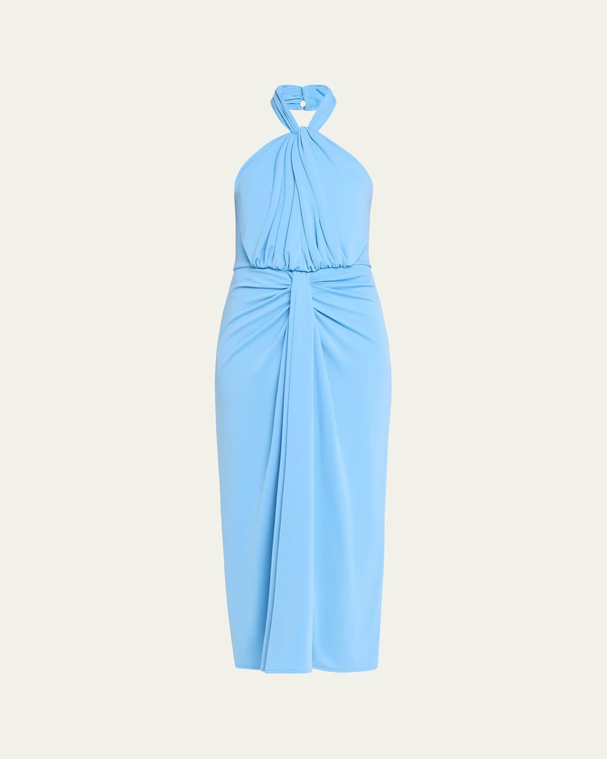 Womens Kaily Draped Halter Maxi Dress Product Image