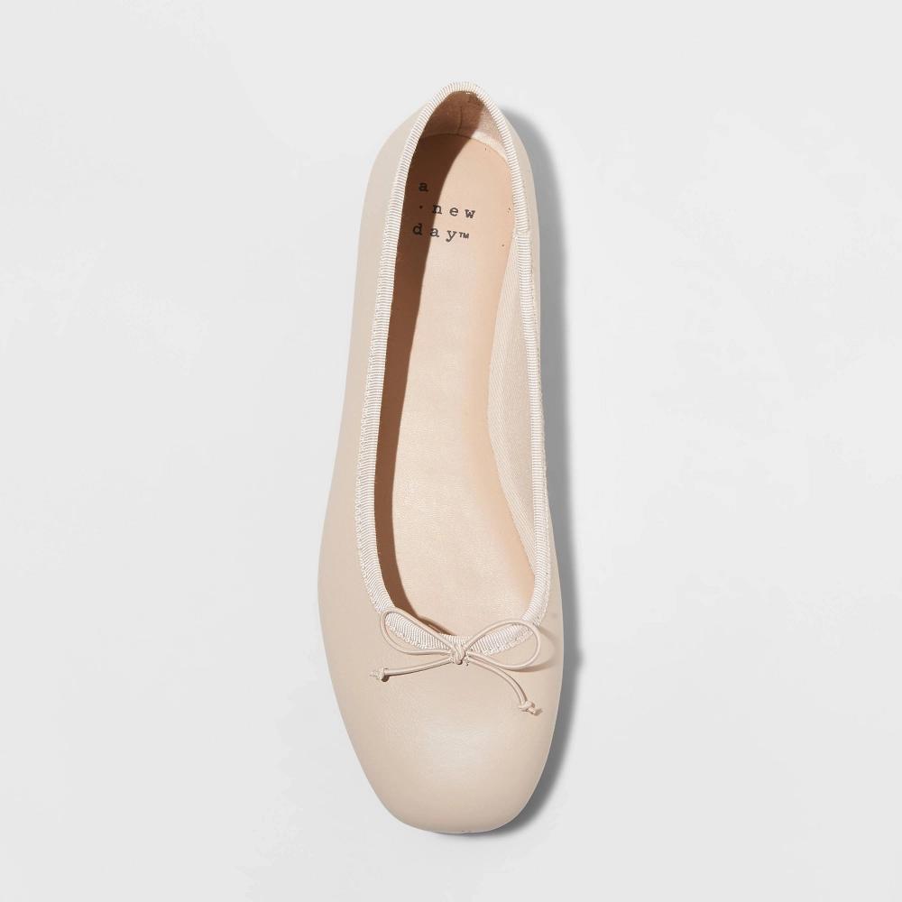 Womens Jackie Ballet Flats with Memory Foam Insole - A New Day Black 7: Cushioned Footbed, Slip On Product Image