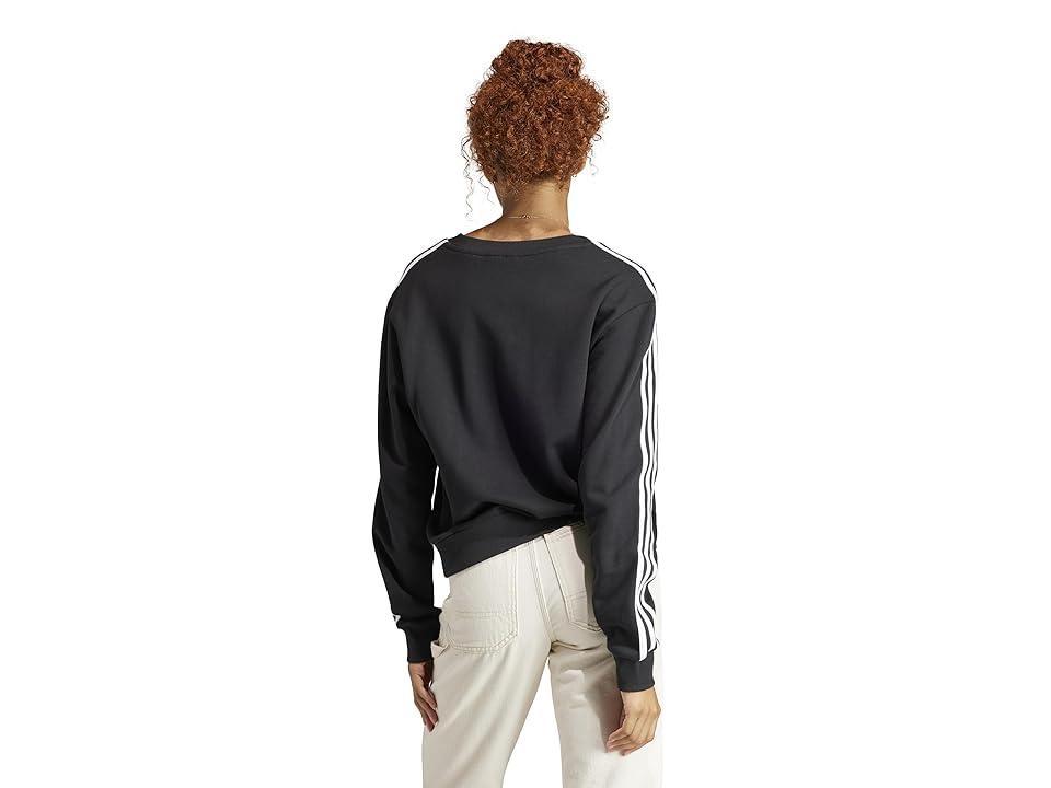 adidas Essentials 3-Stripes V-Neck Sweatshirt Women's Clothing Product Image