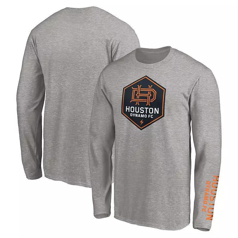 Men's Fanatics Heather Gray Houston Dynamo Long Sleeve T-Shirt, Size: Small, Dyn Grey Product Image