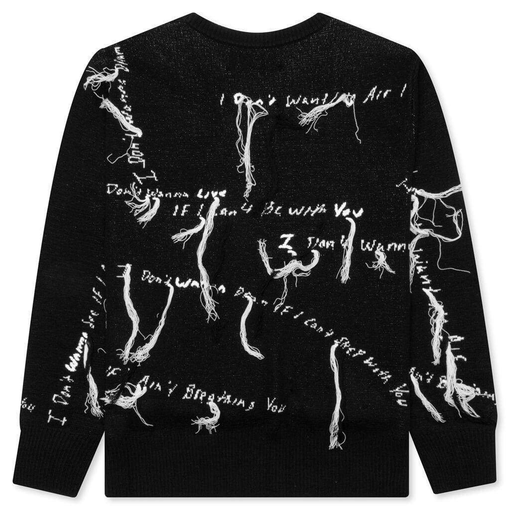 Nahmias x Kodak Black Knit Lyric Crewneck - Black Male Product Image