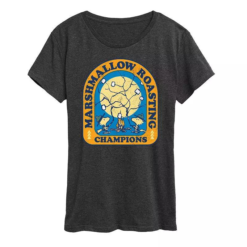 Women's Peanuts Woodstock Marshmallow Roasting Graphic Tee, Size: XL, Blue Product Image