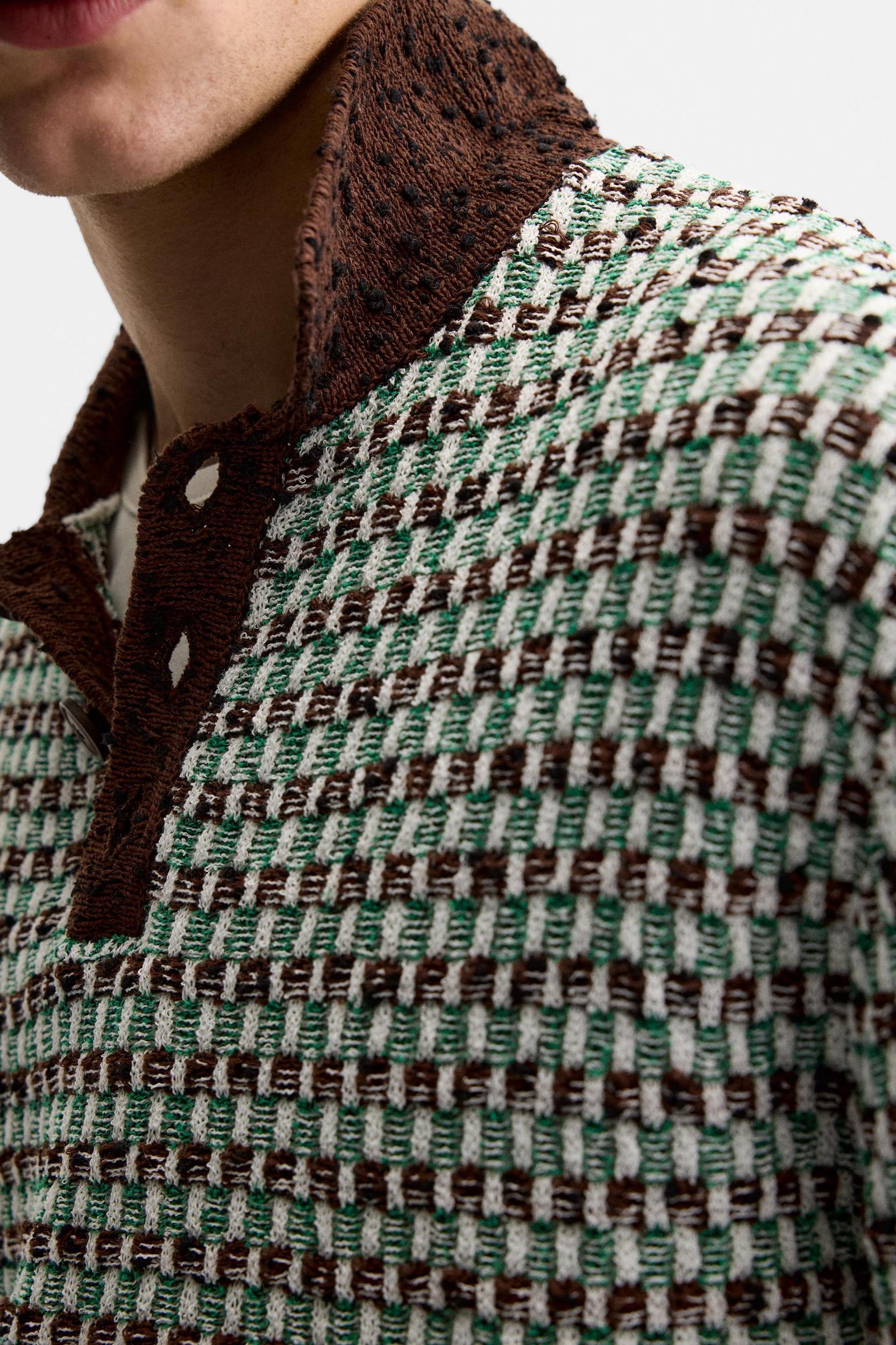 JACQUARD KNIT POLO Product Image
