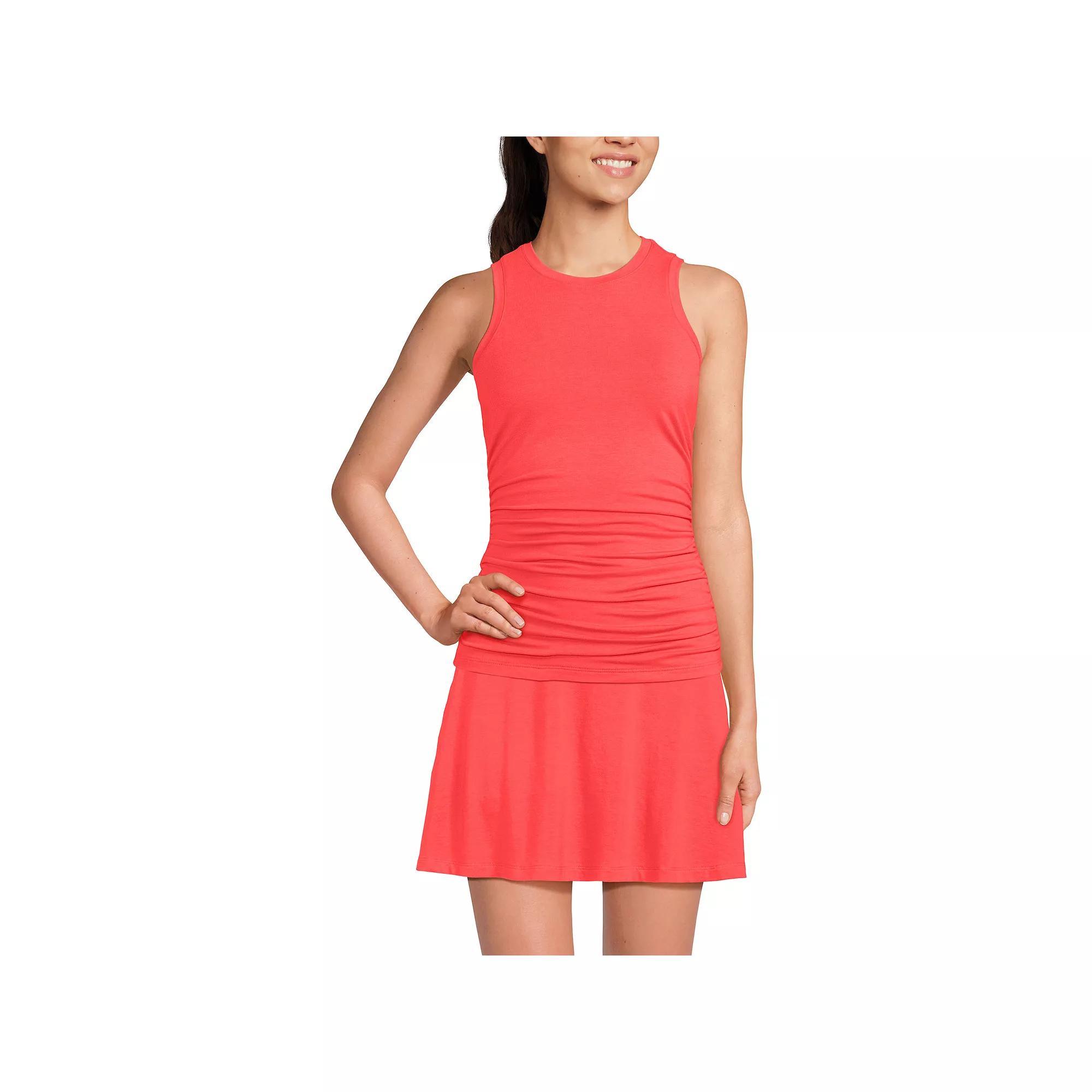 Women's Lands' End Power Performance Fitted Tank Top, Size: Medium, Deep Pink Product Image