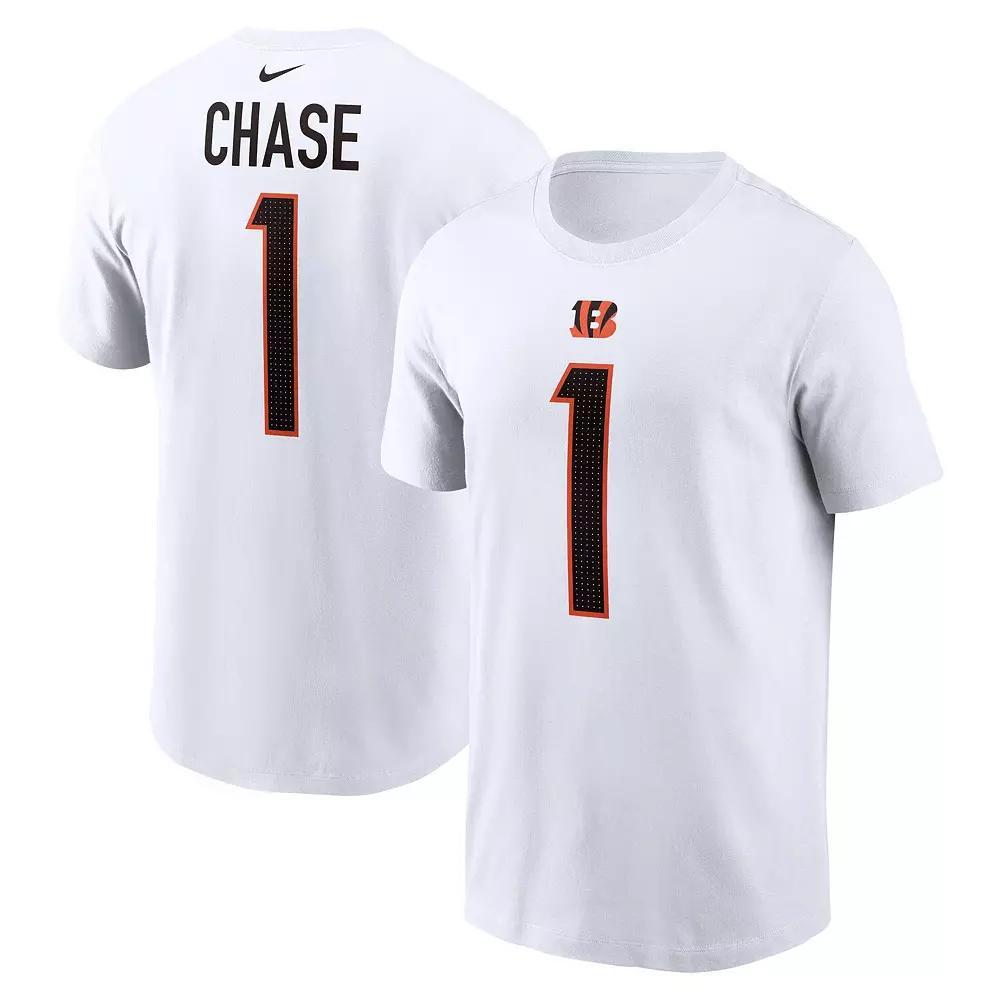 Men's Nike Ja'Marr Chase White Cincinnati Bengals Player Name & Number T-Shirt, Size: XL Product Image