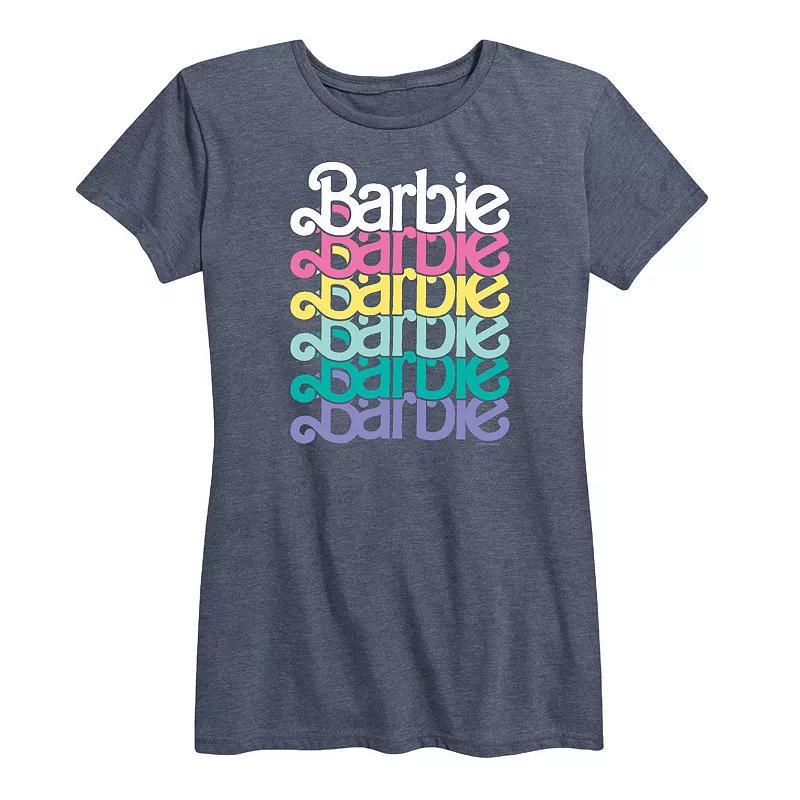 Womens Barbie Logo Stacked Spring Graphic Tee Blue Product Image