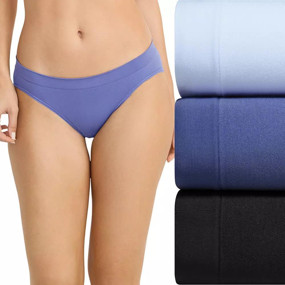 Women's Jockey® Seamfree® 3-pk. Bikini Panty Set 4390, Size: Medium, Multi Blue Black Product Image