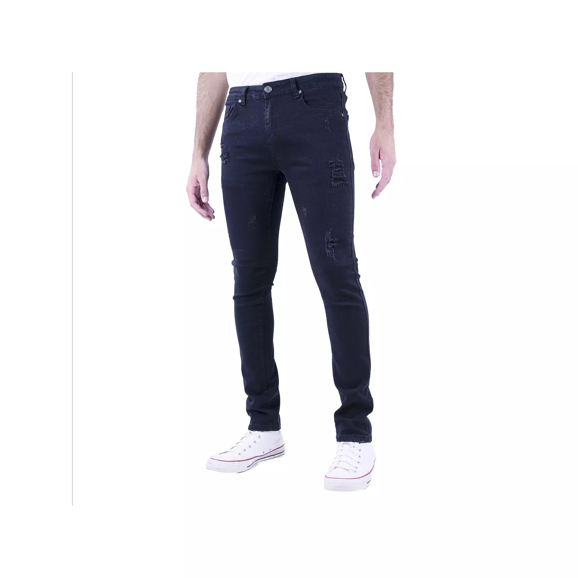 Men's Recess Slim-Fit 5-Pocket Distressed Jeans, Size: 30X30, Black Product Image