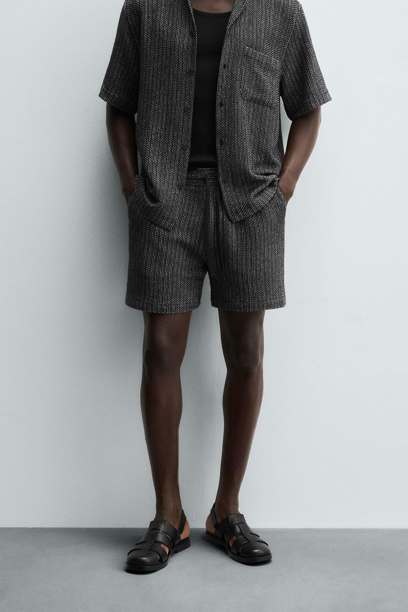 JACQUARD TEXTURED SHORTS Product Image