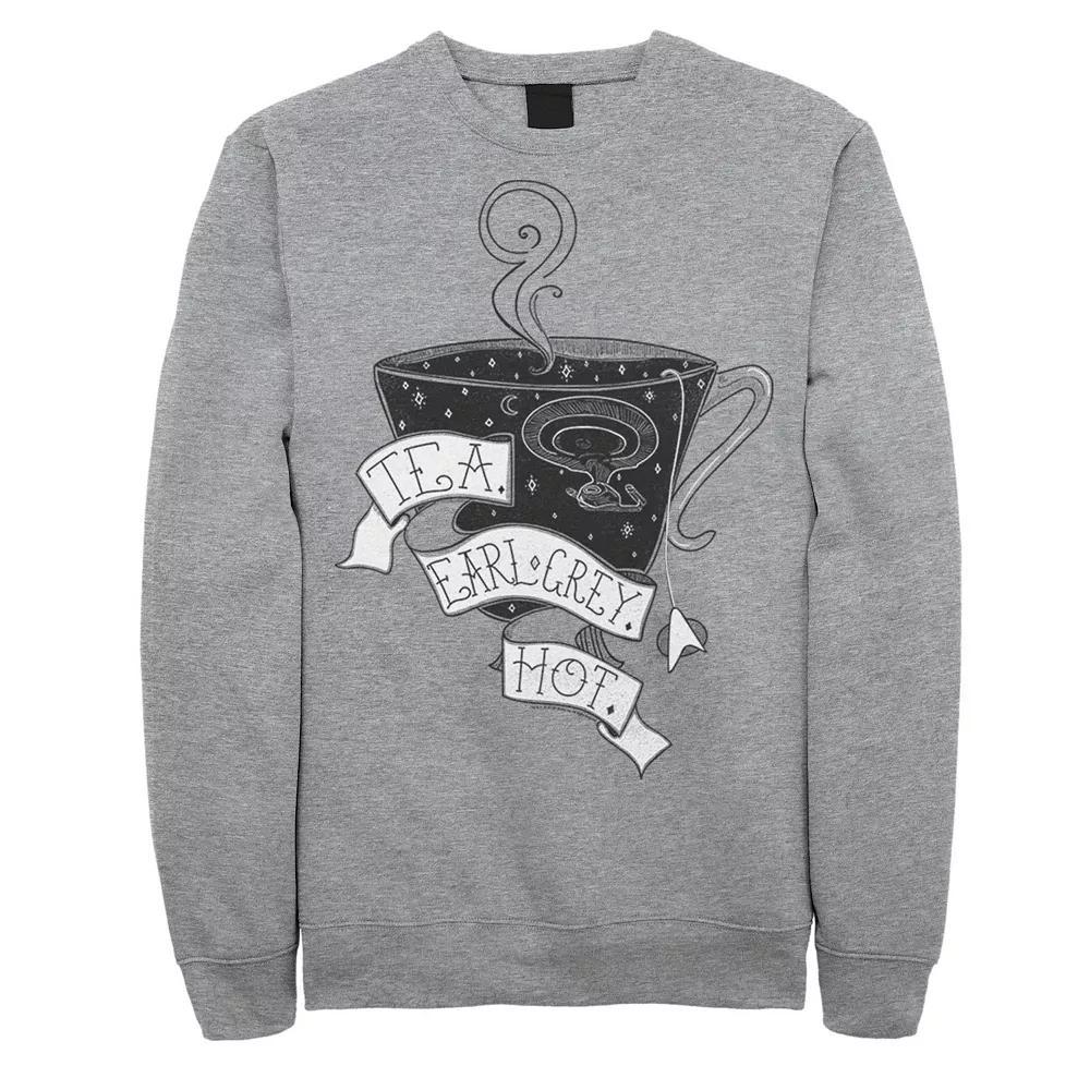 Men's Star Trek Next Generation Earl Grey Drawing Sweatshirt, Size: XXL, Athletic Grey Product Image
