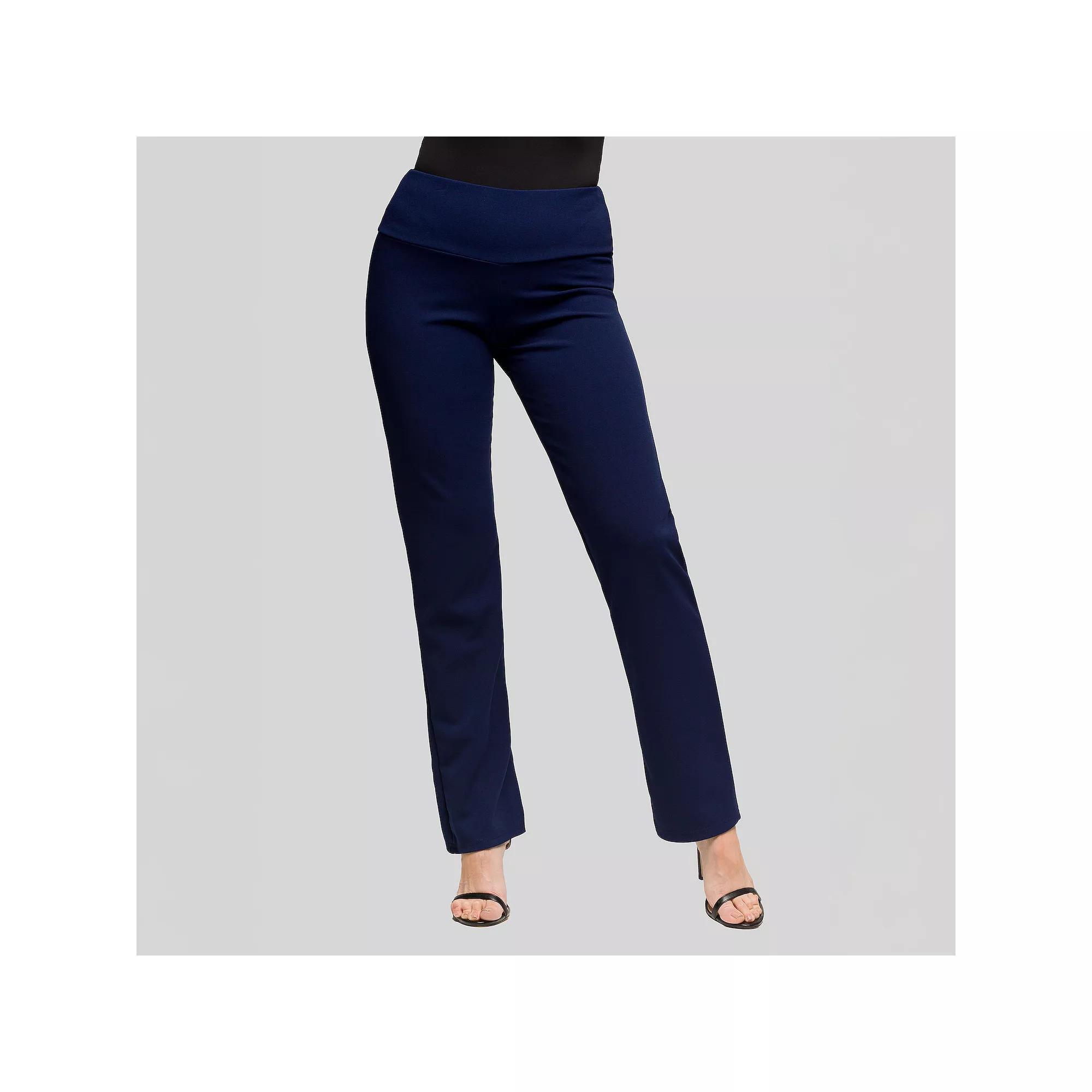 Women's 24Seven Comfort Apparel High Waist Stretch Dress Pants, Size: Medium, Brown Product Image