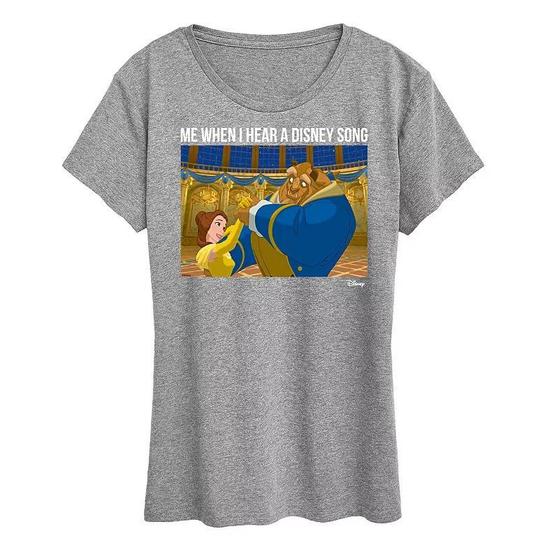 Disneys Beauty and the Beast Womens When I Hear Disney Song Meme Graphic Tee Product Image