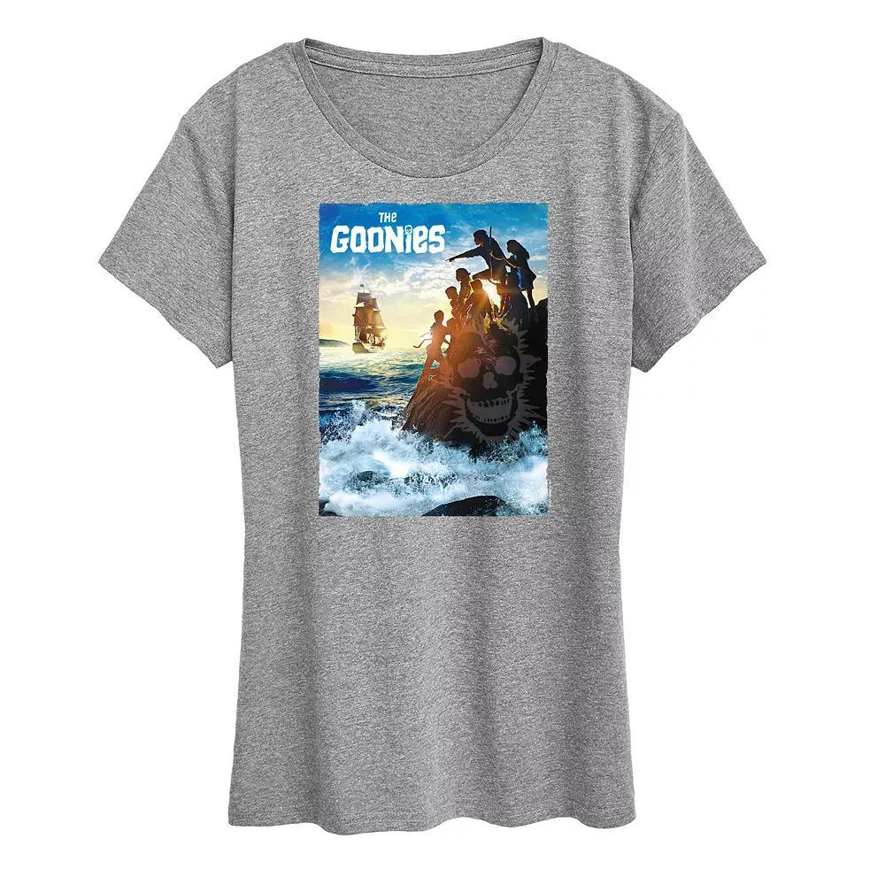 Womens The Goonies Sunset Rock Graphic Tee Grey Gray Product Image