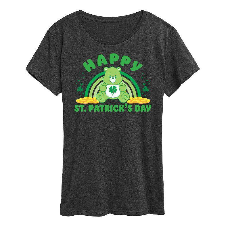 Women's Care Bears Happy St. Patrick's Day Graphic Tee, Size: Medium, Heather Grey Product Image