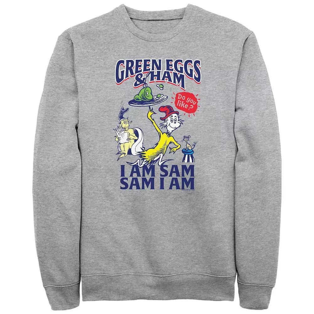 Big & Tall Dr. Seuss Green Eggs And Ham Do you Like Them? Graphic Fleece, Men's, Size: 5XB, Athletic Grey Product Image