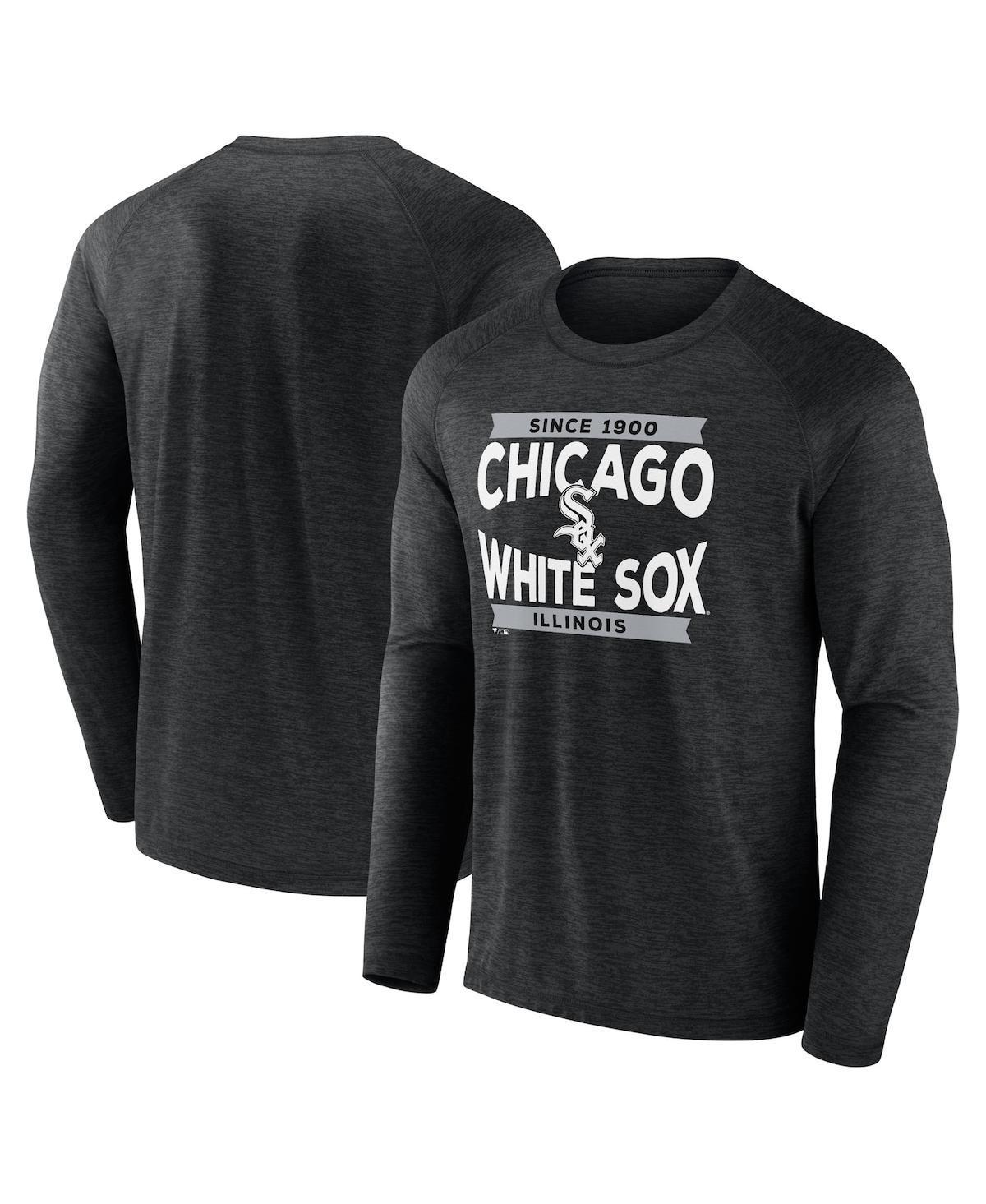 Men's Fanatics Branded Black Chicago White Sox Heroic Play Raglan Long Sleeve T-Shirt, Size: Small Product Image