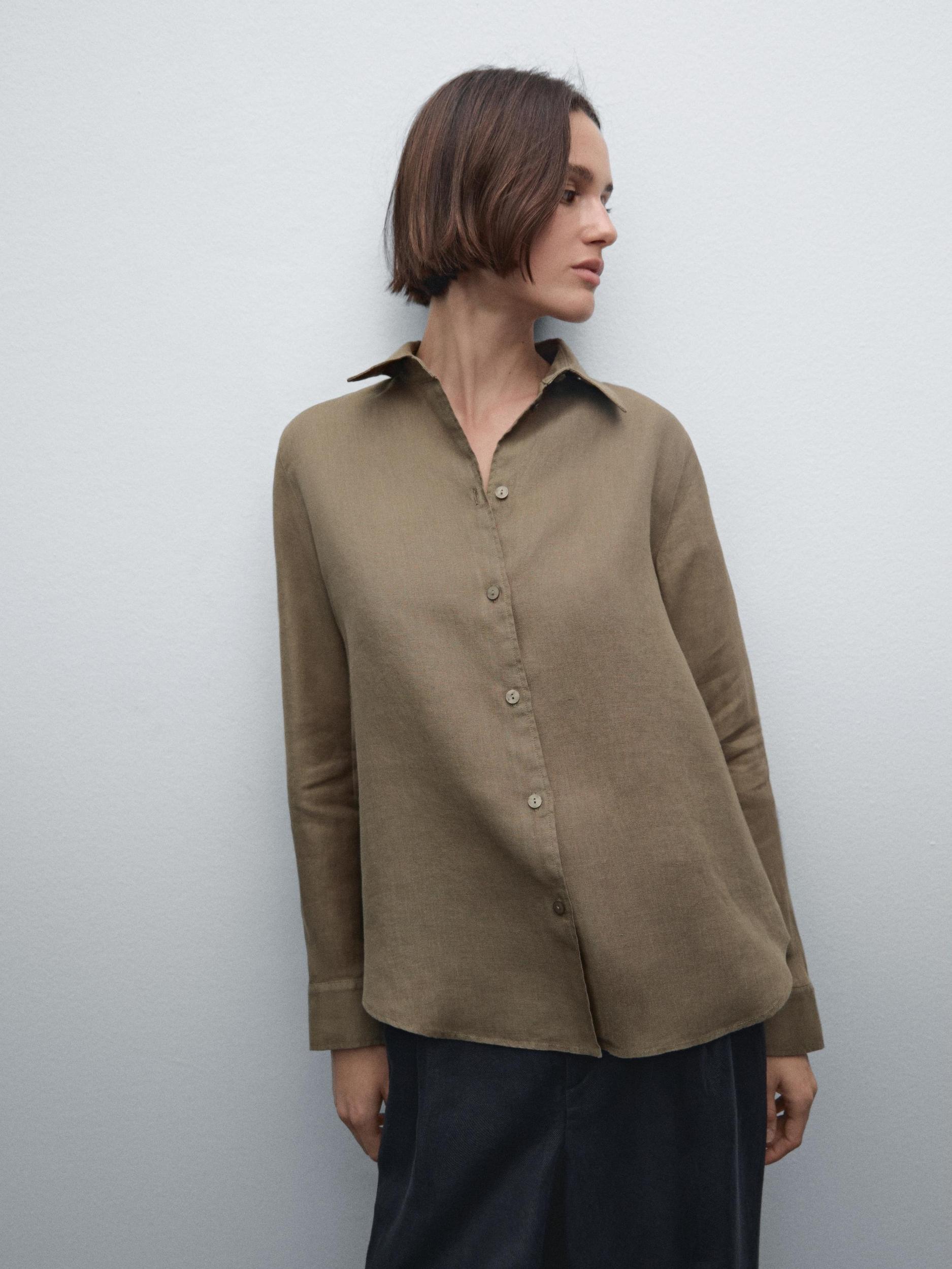 Flowing 100% linen shirt Product Image