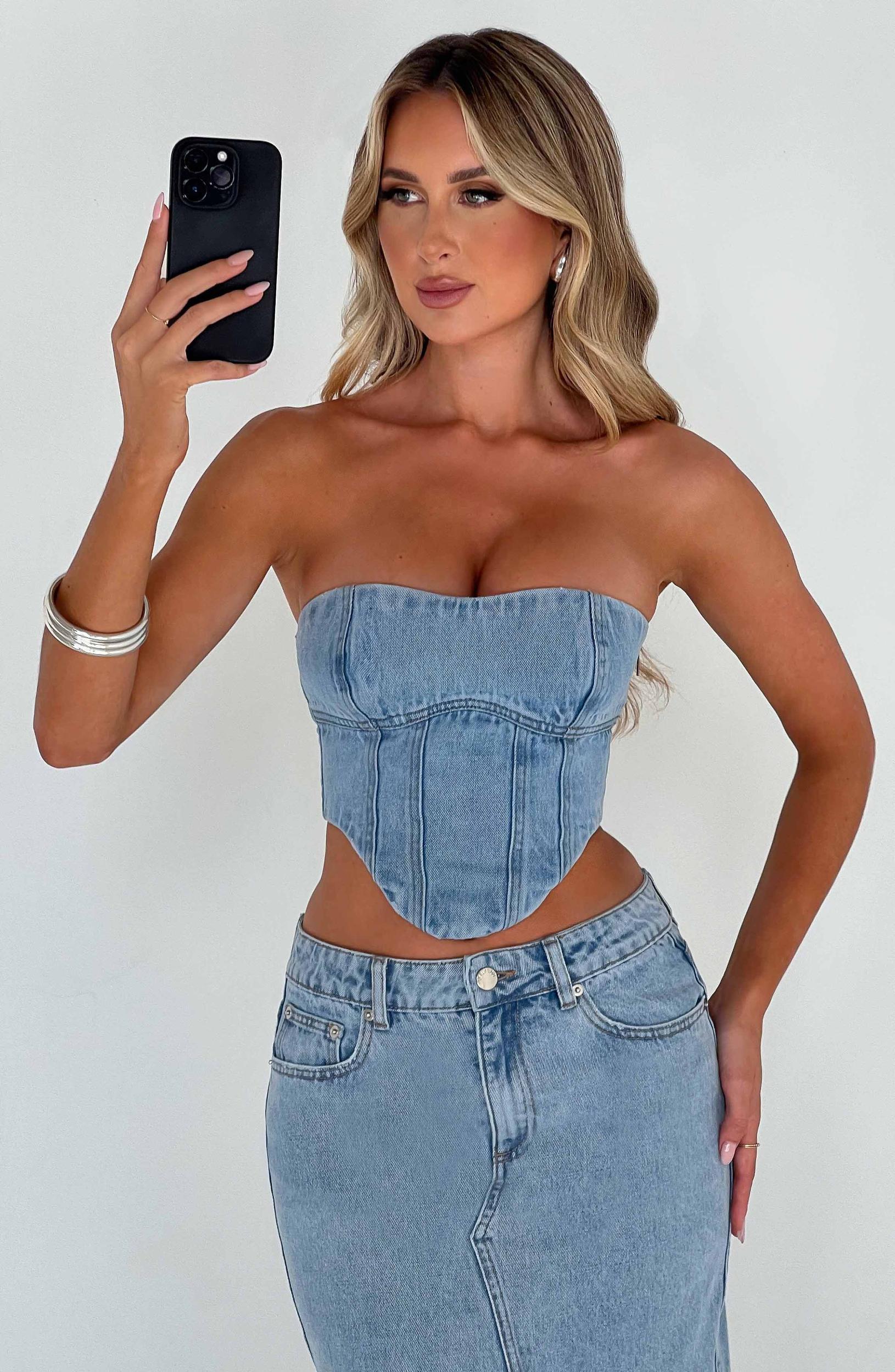 Billie Mini Skirt - Blue Wash Product Image