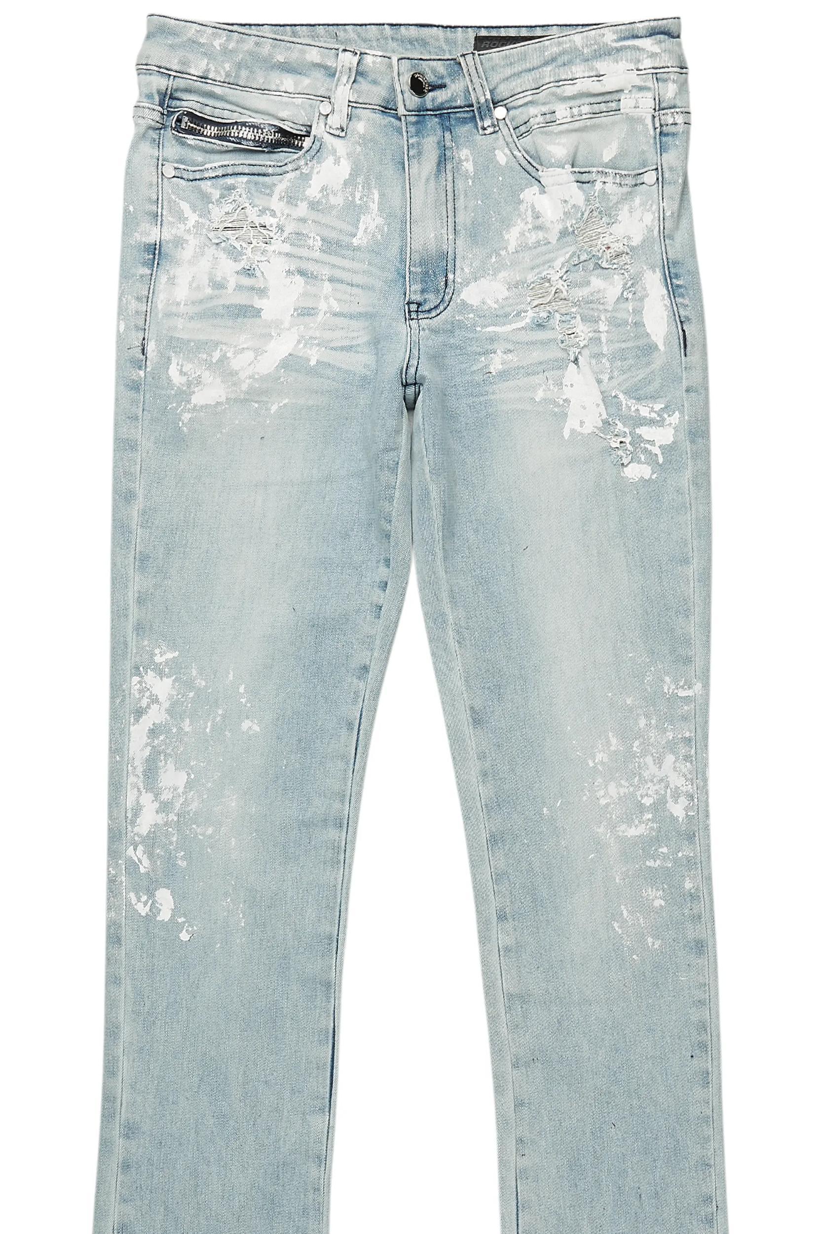 Kodak Blue/White Painter Stacked Flare Jean Male Product Image