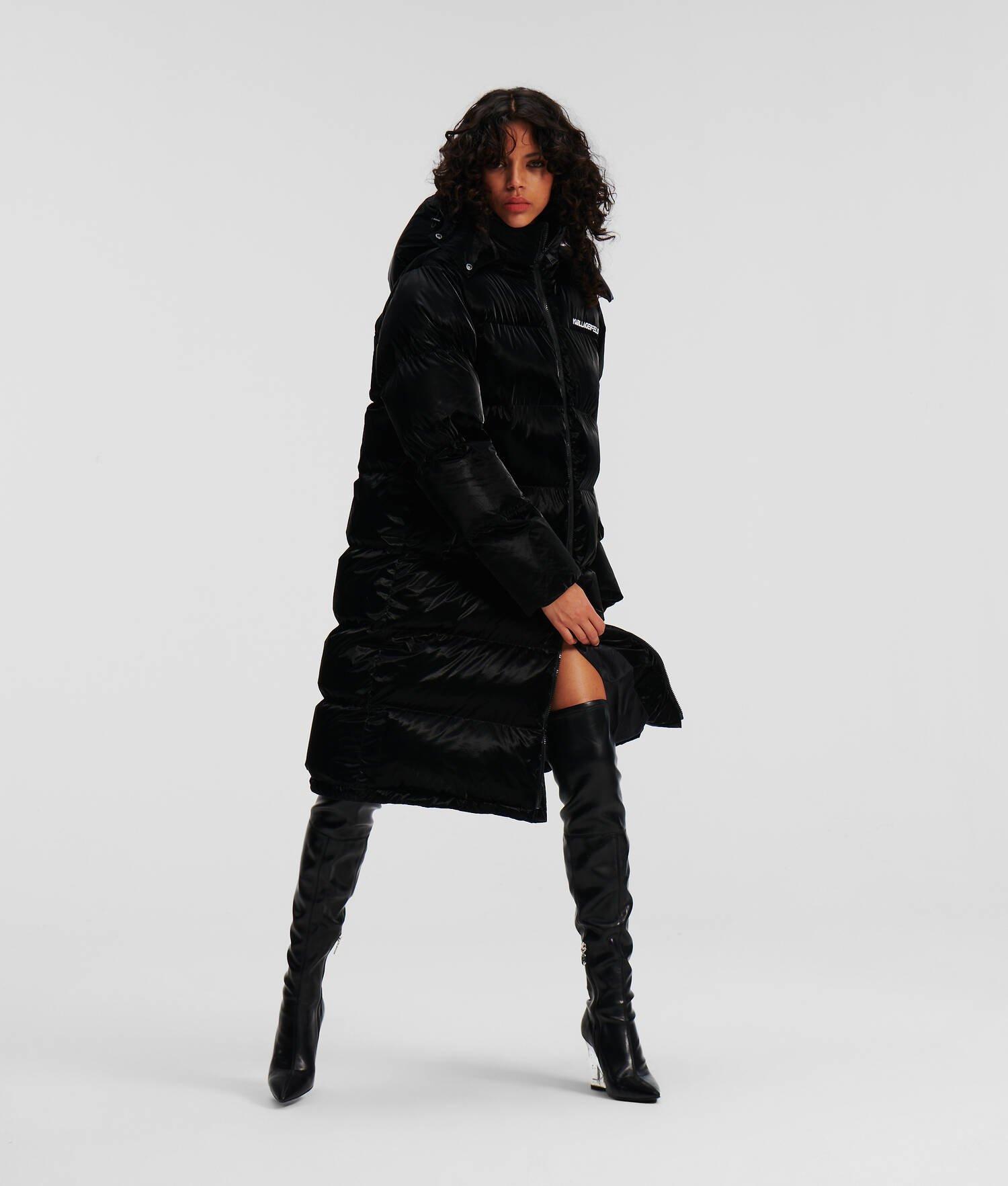 LONGLINE HOODED PUFFER COAT Product Image